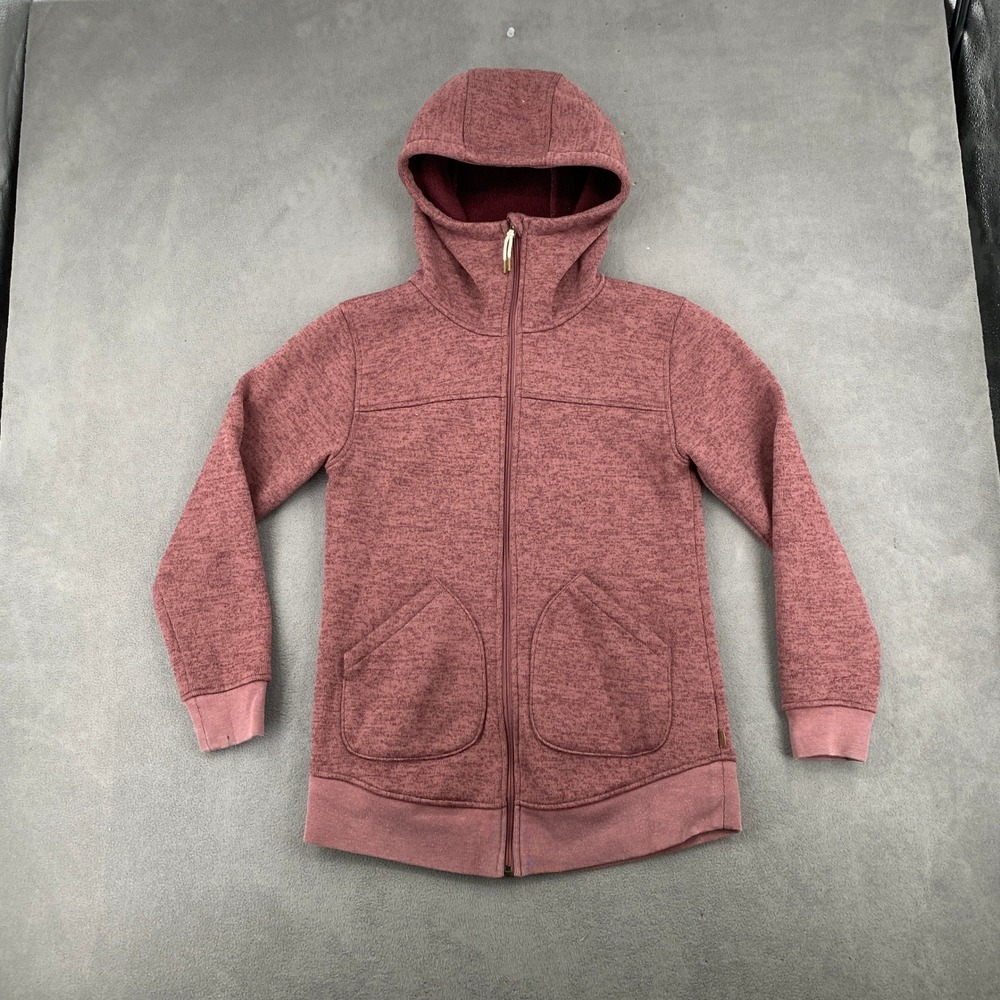 Burton Minxy Full Zip Hoodie Rose Pink Heather Fleece Lined Scuba Hood Small